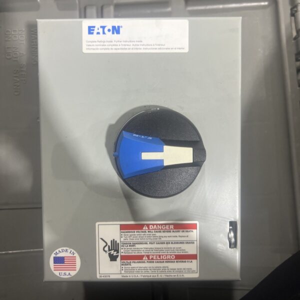Eaton Cutler Hammer, ER53030UG, ENCLOSED, UL508, 3P/30A, NEMA 1 Rotary Switch