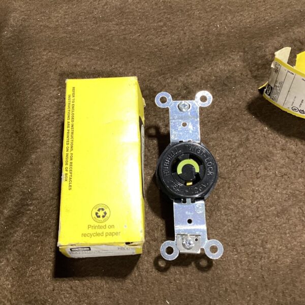 Hubbell HBL4710 15A Twist-Lock Receptacle 2 Pole 3 Wire 125VAC