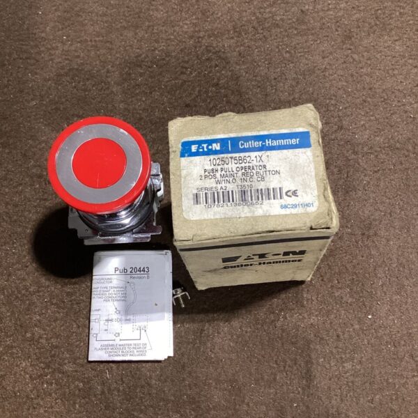 Eaton - Cutler Hammer 10250T5B62-1X Push/Pull 2-Position Maintained Red Button