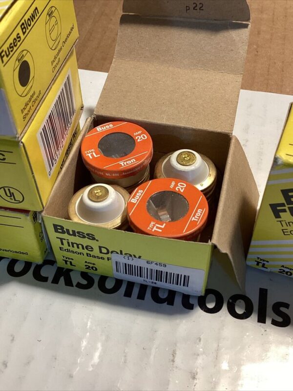 BRAND NEW BOX Of Buss TL-20 Edison Base Time Delay Fuses- 4pcs- 20Amp