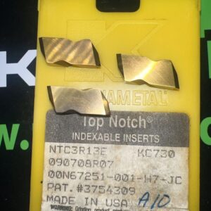 KENNAMETAL NTC3R13E KC730 Top Notch Indexable Carbide Inserts, 3 Pack