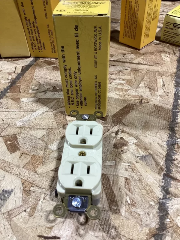 Ivory Hubbell 5252-I Specification Duplex Receptacle (New In Box Ships Today)