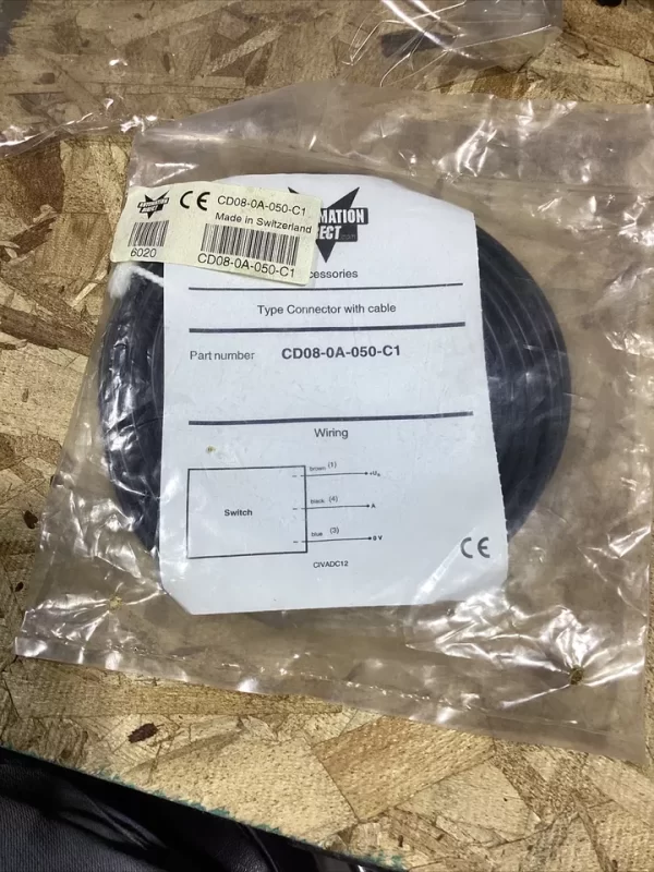 NEW CD08-0A-050-C1 Connector Cable- M8 RIGHT-ANGLE FEMALE TO PIGTAIL