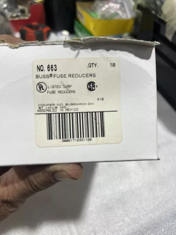 No 663 Buss Fuse Reducers Cooper Bussman (1 Pair) NEW IN BOX SHIPS TODAY - Image 2