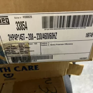 WEG Electrical 2HP4P145T 208 General Purpose Motor 2HP - 1755 RPM (CC029A)