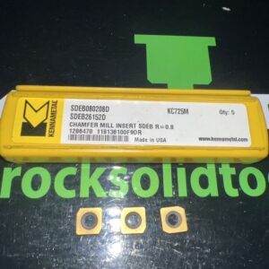 KENNAMETAL SDEB080208D KC725M Chamfer Mill Insert SDEB R=0.8, 3 Pack
