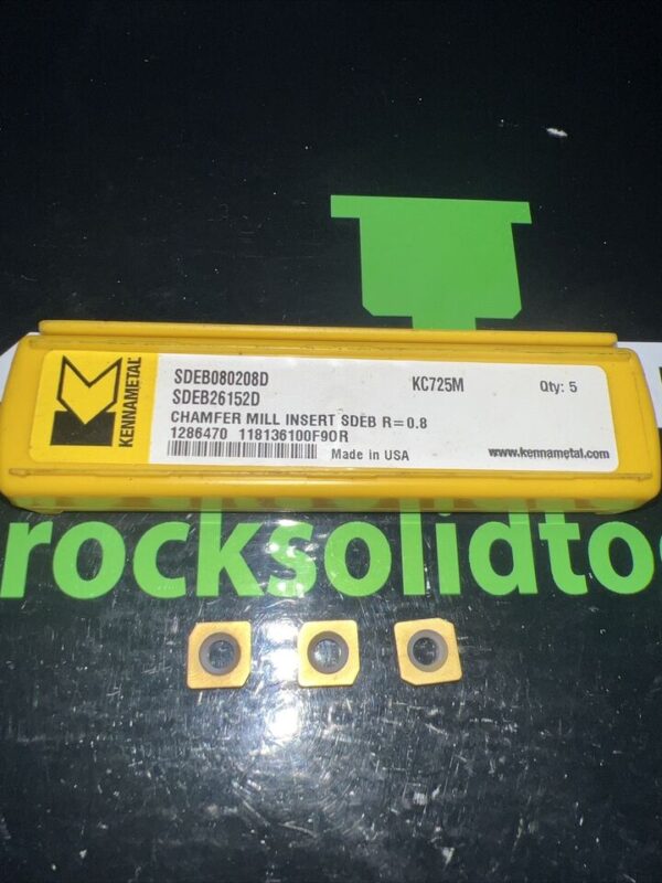 KENNAMETAL SDEB080208D KC725M Chamfer Mill Insert SDEB R=0.8, 3 Pack