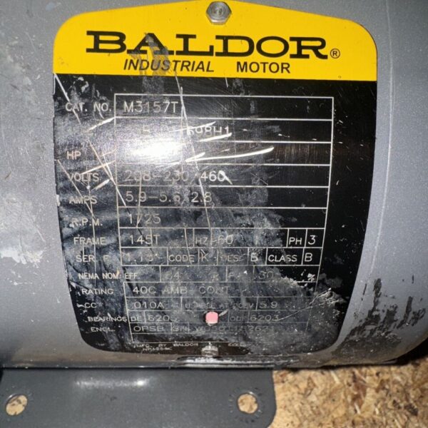 BALDOR 2HP INDUSTRIAL MOTOR M3157T 35B101T698H1 1725RPM - Image 2