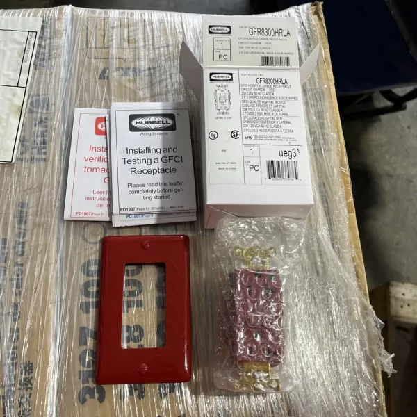 Hubbell GFCI Hosptial Grade Receptacle , GFR8300HRLA