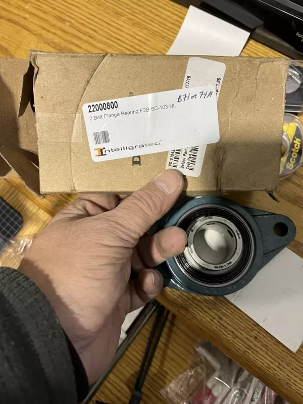 DODGE FLANGE MOUNT BALL BEARING UNIT 124614, 1-3/16" ID., OVERALL LENGTH 3.13"